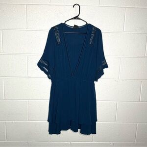 < City Chic Plus Size Blue V-Neck Mini Dress >